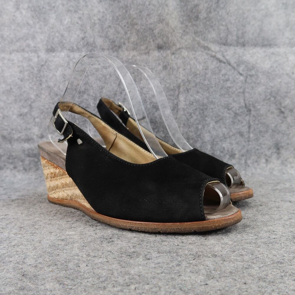 Wolky Shoes Womens 39 Sandals Wedge Slingback Fashion Comfort Leather Peep Toe